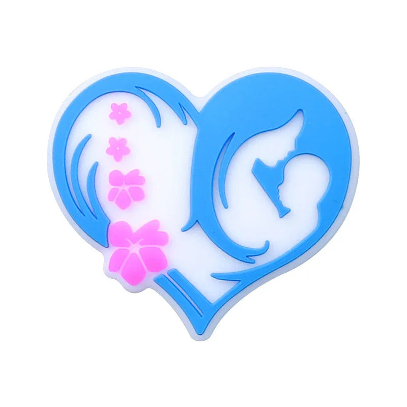 Mother's Day 3D silicone beads DIY pen bracelet mom jewelry decorative beaded heart-shaped silicone beads
