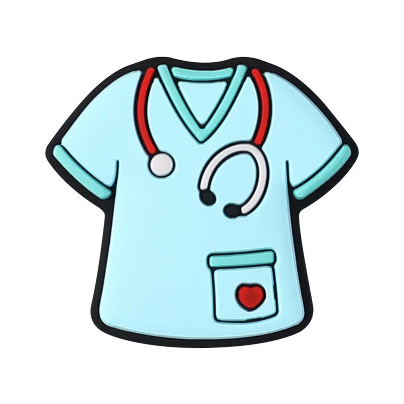 Nurse uniform silicone beads cute cartoon stethoscope loose beads
