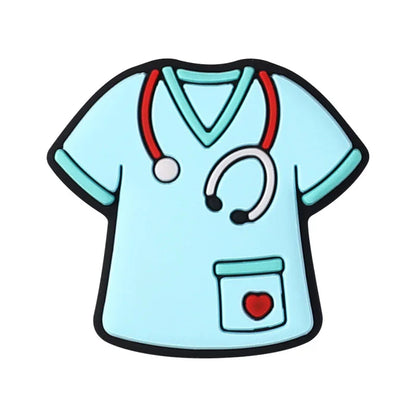Nurse uniform silicone beads cute cartoon stethoscope loose beads