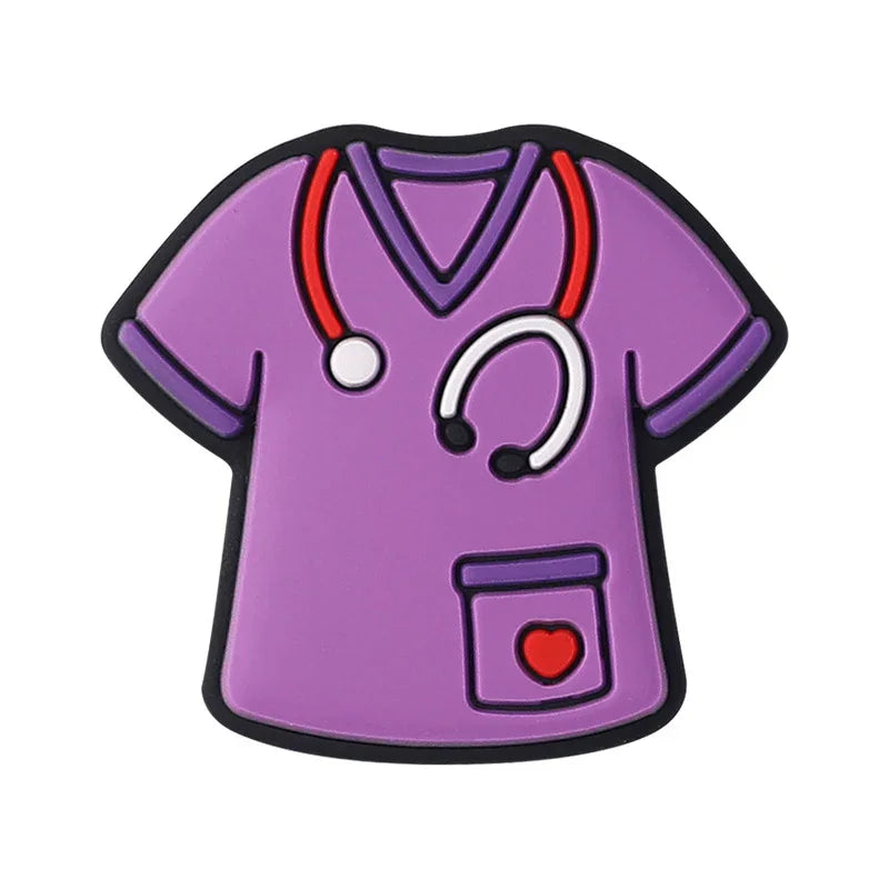 Nurse uniform silicone beads cute cartoon stethoscope loose beads | Silicone Focal Bead for DIY Keychain & Pen Wrap