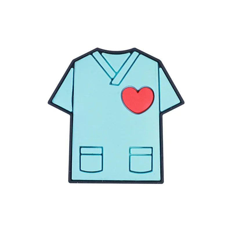 Nurse uniform silicone beads cute cartoon stethoscope loose beads | Silicone Focal Bead for DIY Keychain & Pen Wrap