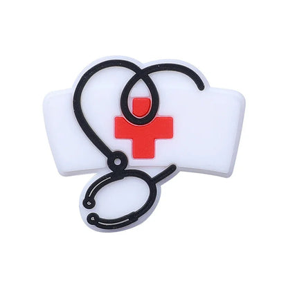 Nurse uniform silicone beads cute cartoon stethoscope loose beads