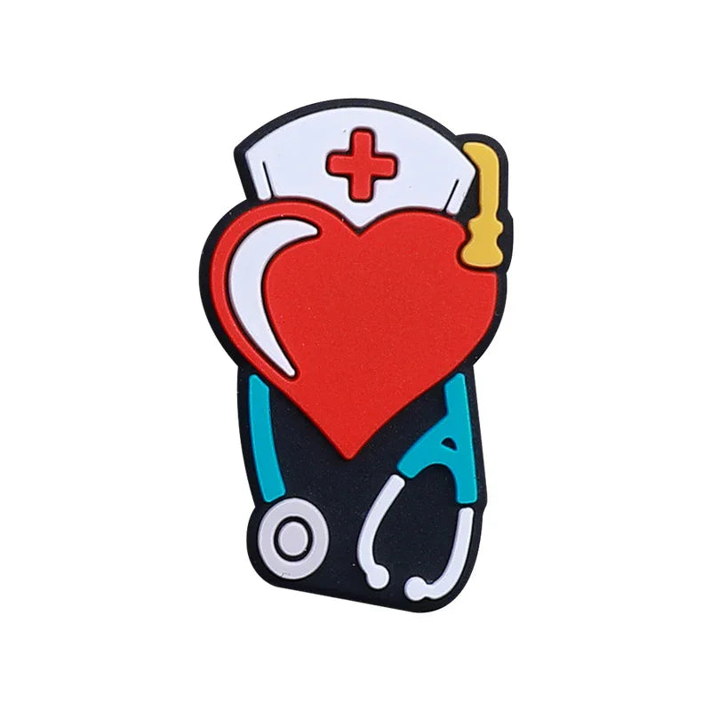 Nurse uniform silicone beads cute cartoon stethoscope loose beads