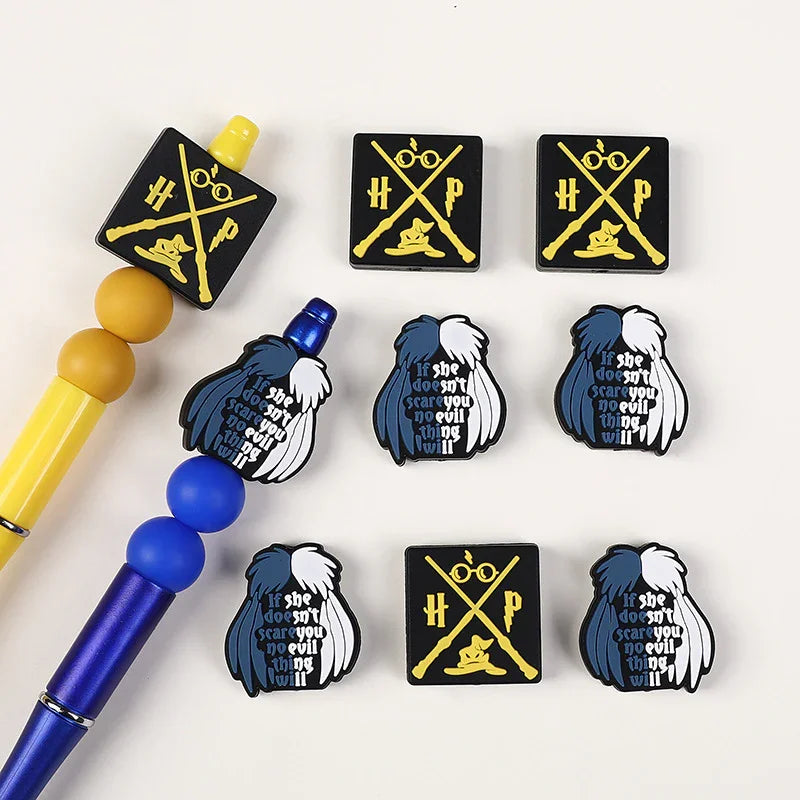 Magician silicone beads drop glue beads DIY bead pen decoration witch | Silicone Focal Bead for DIY Keychain & Pen Wrap