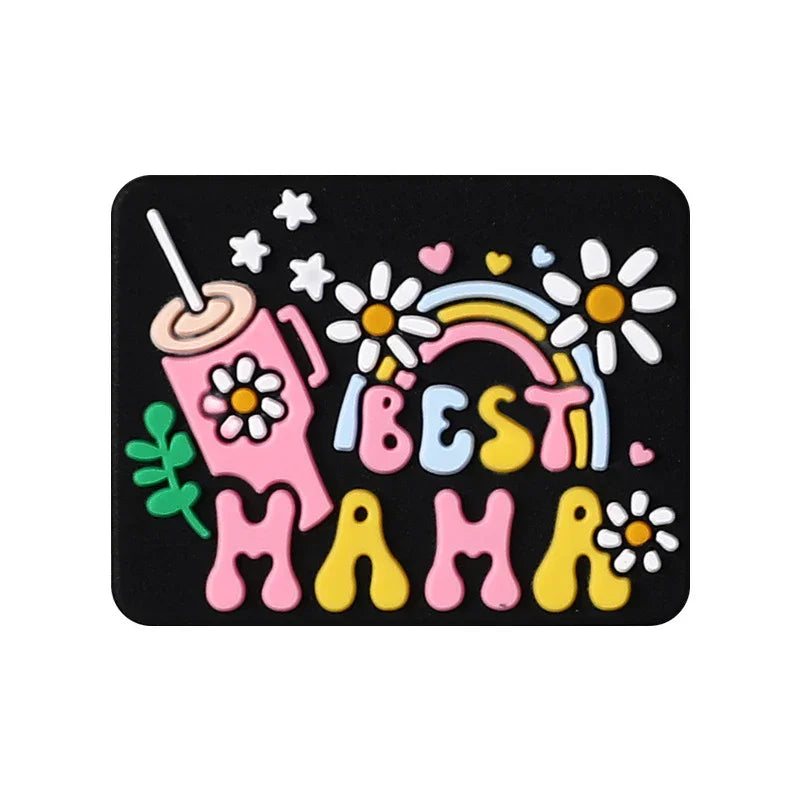 MAMA silicone beads for maternal and infant products, bulk cartoon flower silicone beads