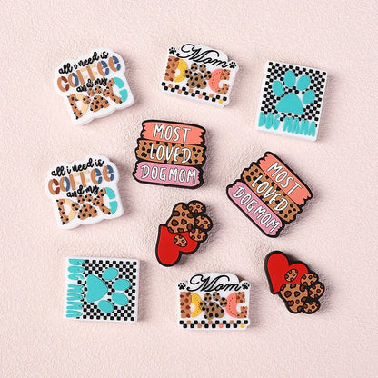 Glue jewelry dog mother beads three-dimensional leopard print loose beads DIY jewelry accessories beads