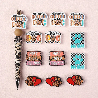 Glue jewelry dog mother beads three-dimensional leopard print loose beads DIY jewelry accessories beads