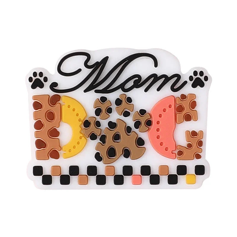 Glue jewelry dog mother beads three-dimensional leopard print loose beads DIY jewelry accessories beads