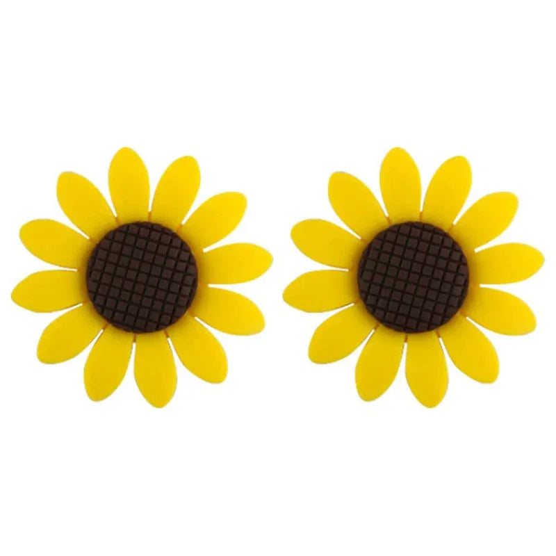Sunflower silicone beads DIY handmade jewelry accessories sunflower loose | Silicone Focal Bead for DIY Keychain & Pen Wrap