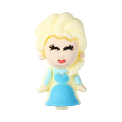 3D Princess Silicone Beads Girls Cartoon Jewelry Beaded Pen Accessories Food Grade Silicone Beads