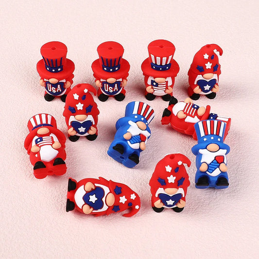 USA Independence Day 3D silicone beads beaded accessories holiday decoration silicone beads