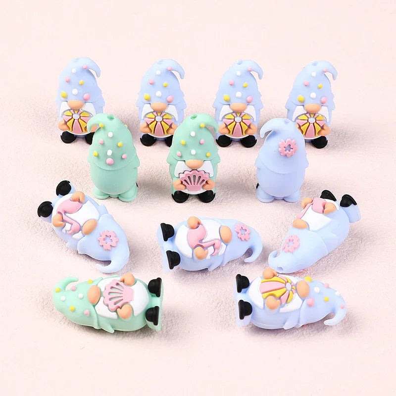 3D silicone beads cartoon dwarf glue beads jewelry DIY beaded silicone | Silicone Bead for DIY Bracelet & Keychain Making