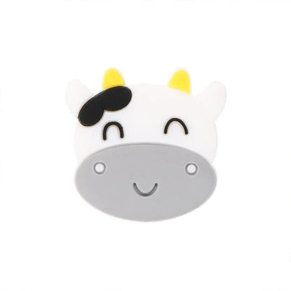 Cow silicone beads loose beads cartoon bull head silicone beads