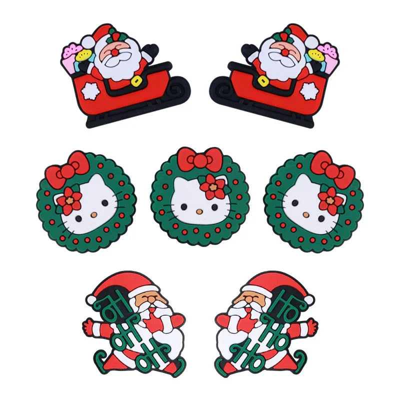 Christmas silicone beads cartoon KT cat loose beads | Silicone Bead for DIY Bracelet & Keychain Making