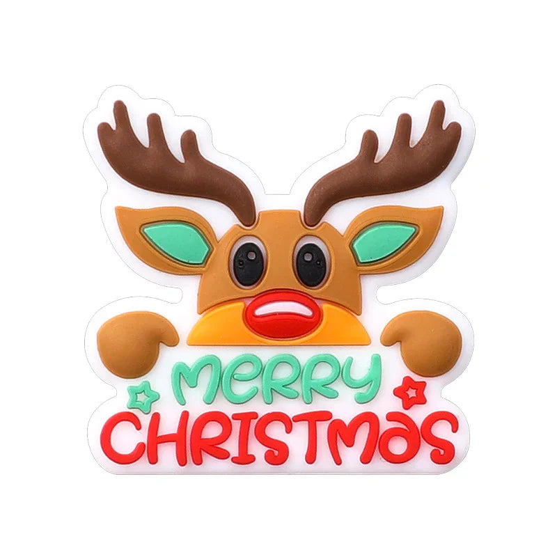 Christmas silicone beads cartoon KT cat loose beads | Silicone Bead for DIY Bracelet & Keychain Making