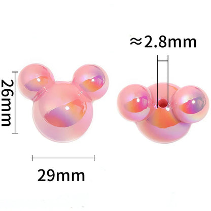 UV electroplating solid color Mickey Mouse vertical hole beads DIY beads