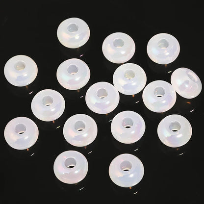 UV colorful color plated solid color Marbei acrylic wheel beads abacus beads large hole straight hole 100pcs