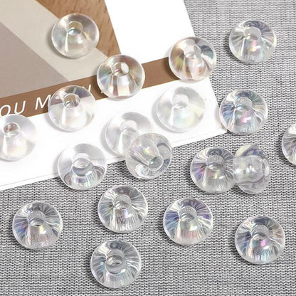 UV colorful color plated solid color Marbei acrylic wheel beads abacus beads large hole straight hole 100pcs