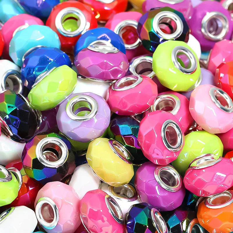 UV colorful color plated solid color Marbei acrylic wheel beads abacus | DIY Sports Fan Bracelet & Keychain Craft Bead