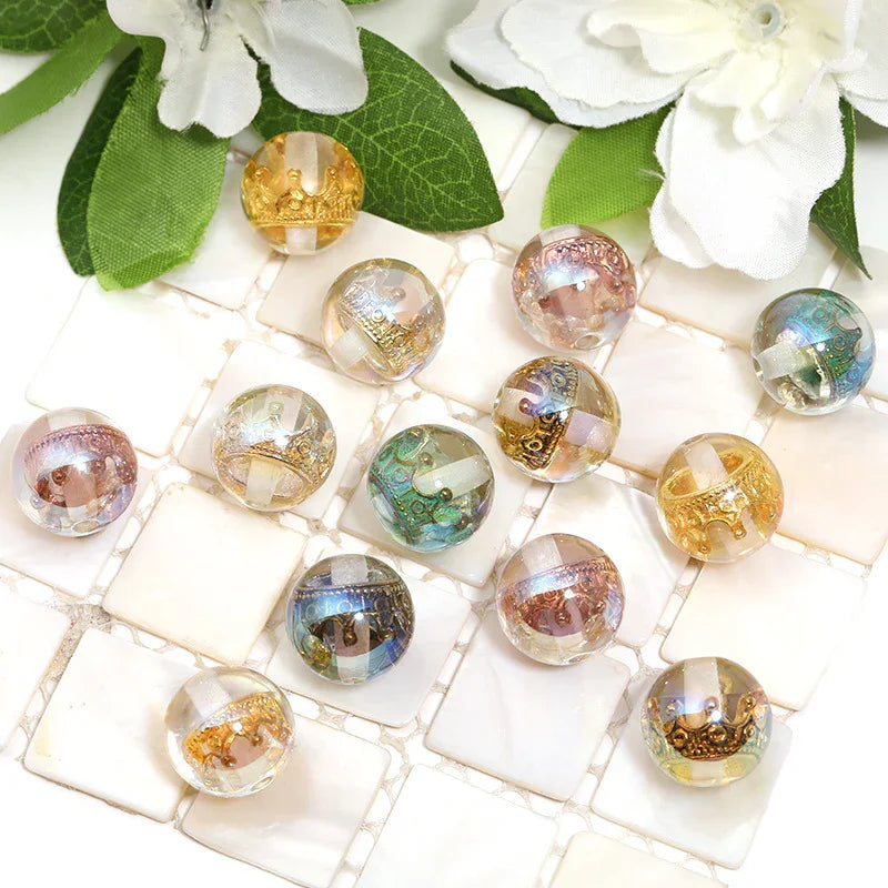 Golden Crown Colorful Straight Beads | DIY Keychain Bracelet Making Supply