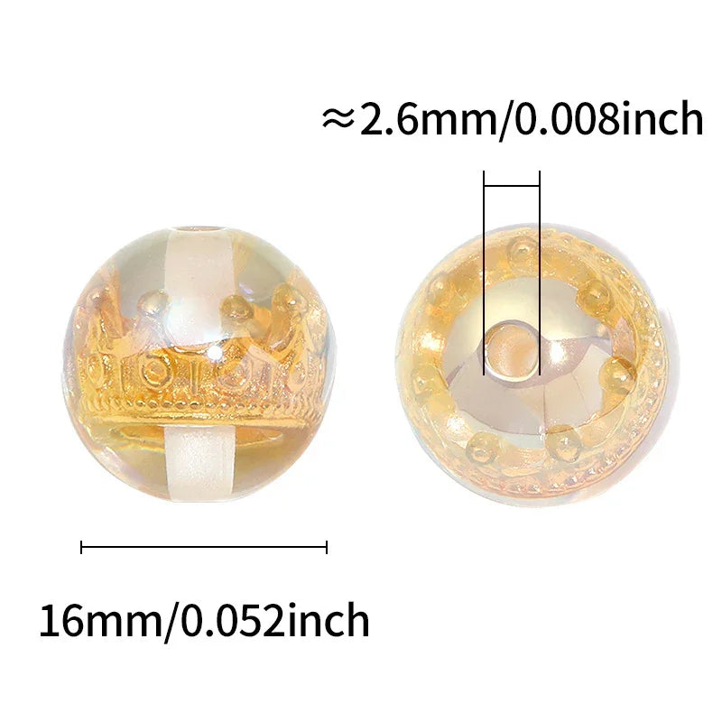 Golden Crown Colorful Straight Beads | DIY Keychain Bracelet Making Supply