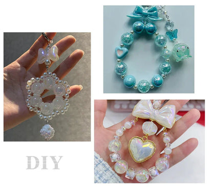 16mm acrylic plated color crack through hole mixed color beads 100PCS