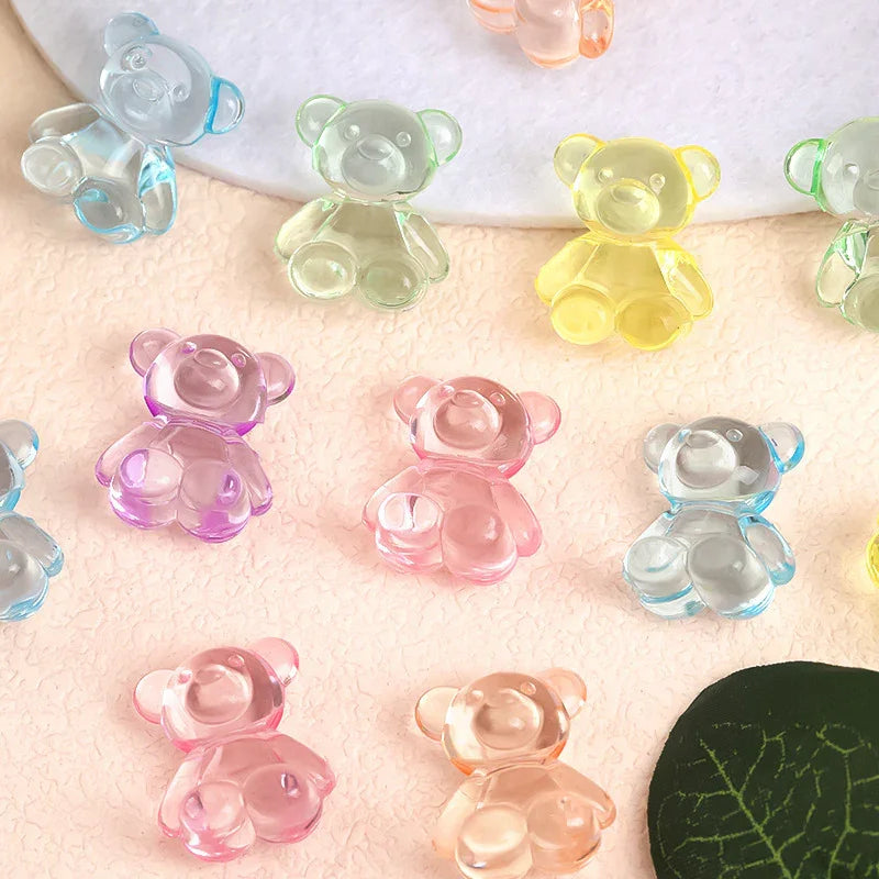 Acrylic bubble bead dye core color bear beads about 320pcs