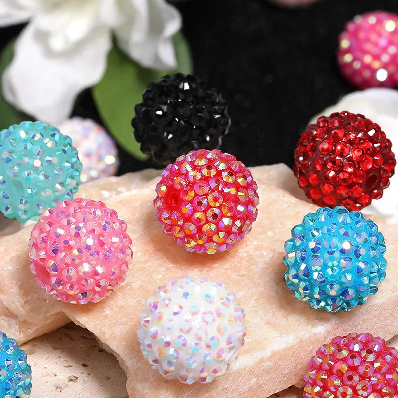 Full Diamond Bayberry Ball Acrylic Flash Diamond Ball 20MM Random | Acrylic Bead for DIY Bracelet Keychain Jewelry Making
