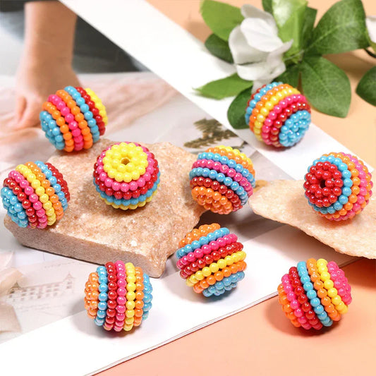 23MM colorful acrylic bayberry ball straight hole loose beads