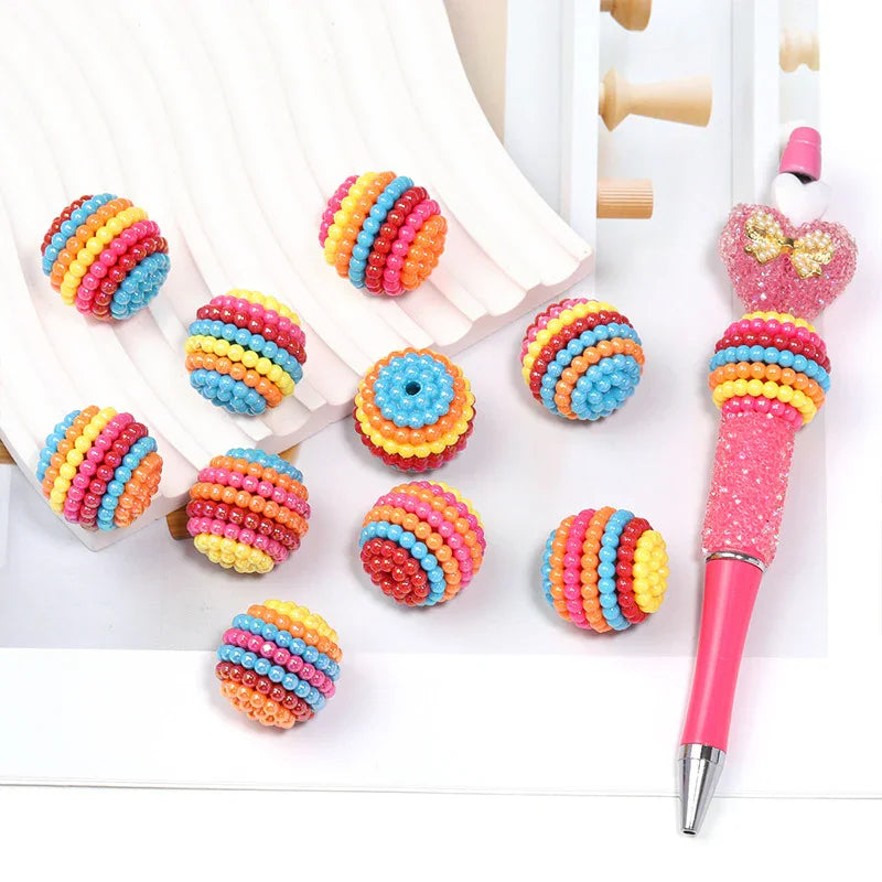 23MM colorful acrylic bayberry ball straight hole loose beads