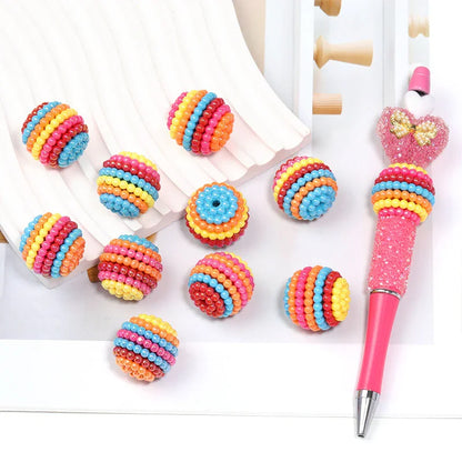 23MM colorful acrylic bayberry ball straight hole loose beads