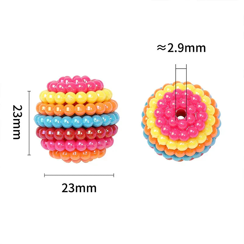 23MM colorful acrylic bayberry ball straight hole loose beads