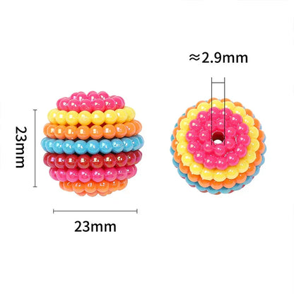 23MM colorful acrylic bayberry ball straight hole loose beads
