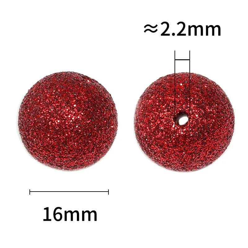 Colorful stars laser glitter beads 16mm acrylic round beads random color mixing