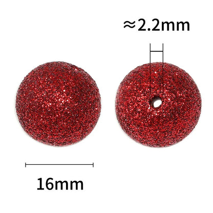 Colorful stars laser glitter beads 16mm acrylic round beads random color mixing