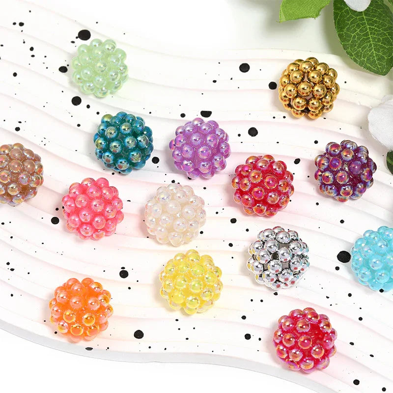 Acrylic bayberry ball imitation pearl magic color beads | Acrylic Bead for DIY Bracelet Keychain Jewelry Making