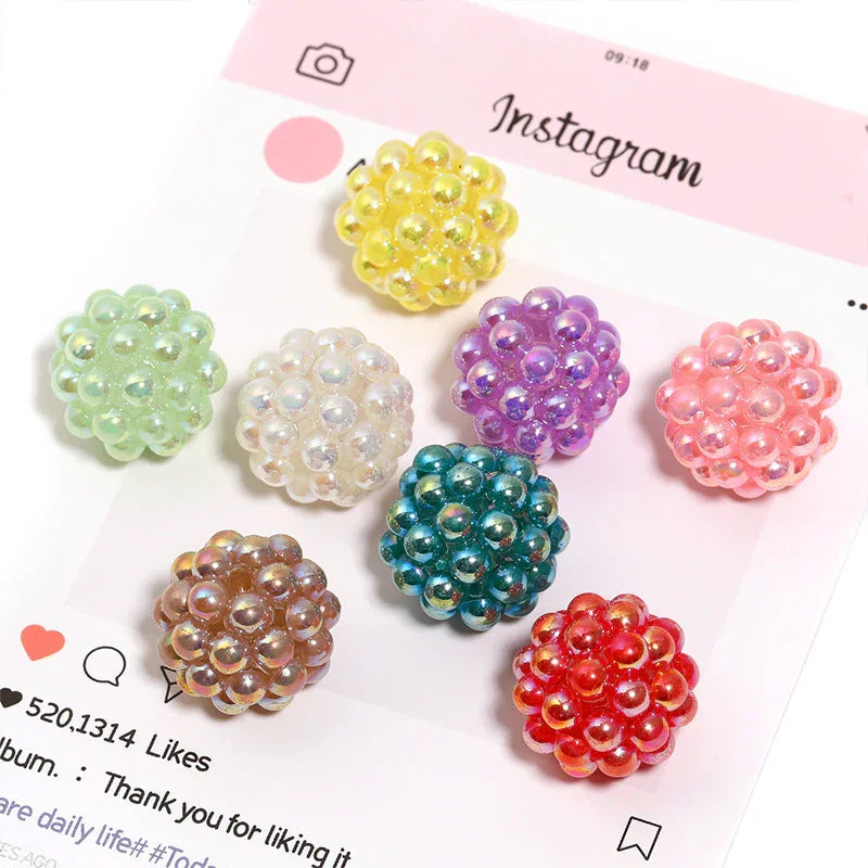 Acrylic bayberry ball imitation pearl magic color beads | Acrylic Bead for DIY Bracelet Keychain Jewelry Making