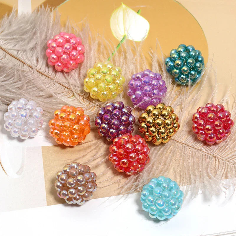 Acrylic bayberry ball imitation pearl magic color beads | Acrylic Bead for DIY Bracelet Keychain Jewelry Making