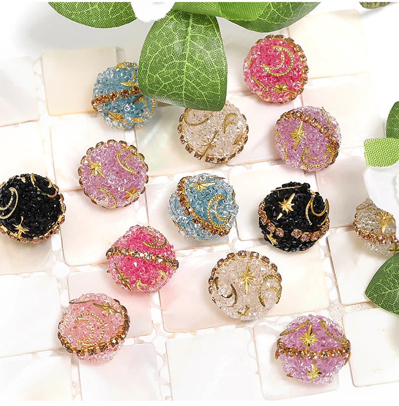 Rhinestone Beads Diy Accessories Western Region Princess Stars Moon | Acrylic Bead for DIY Bracelet Keychain Jewelry Making