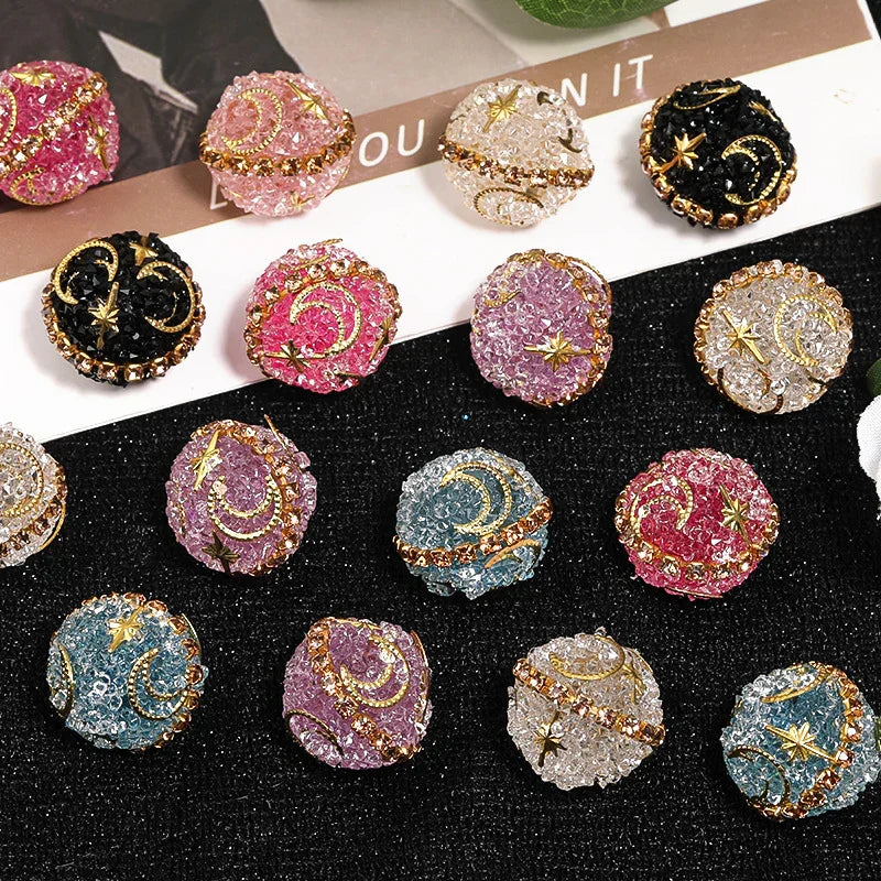 Rhinestone Beads Diy Accessories Western Region Princess Stars Moon | Acrylic Bead for DIY Bracelet Keychain Jewelry Making