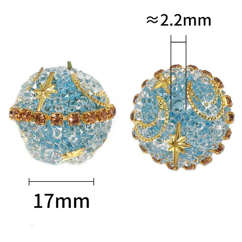 Rhinestone Beads Diy Accessories Western Region Princess Stars Moon | Acrylic Bead for DIY Bracelet Keychain Jewelry Making