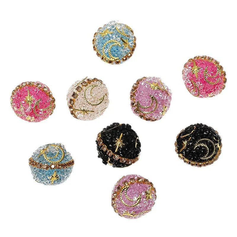 Rhinestone Beads Diy Accessories Western Region Princess Stars Moon | Acrylic Bead for DIY Bracelet Keychain Jewelry Making