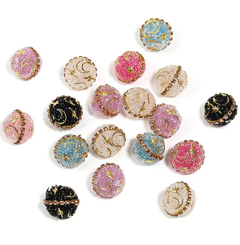 Rhinestone Beads Diy Accessories Western Region Princess Stars Moon | Acrylic Bead for DIY Bracelet Keychain Jewelry Making
