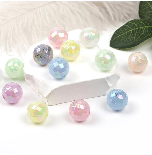 16mm lace cut-off acrylic printed round beads