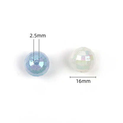 16mm lace cut-off acrylic printed round beads
