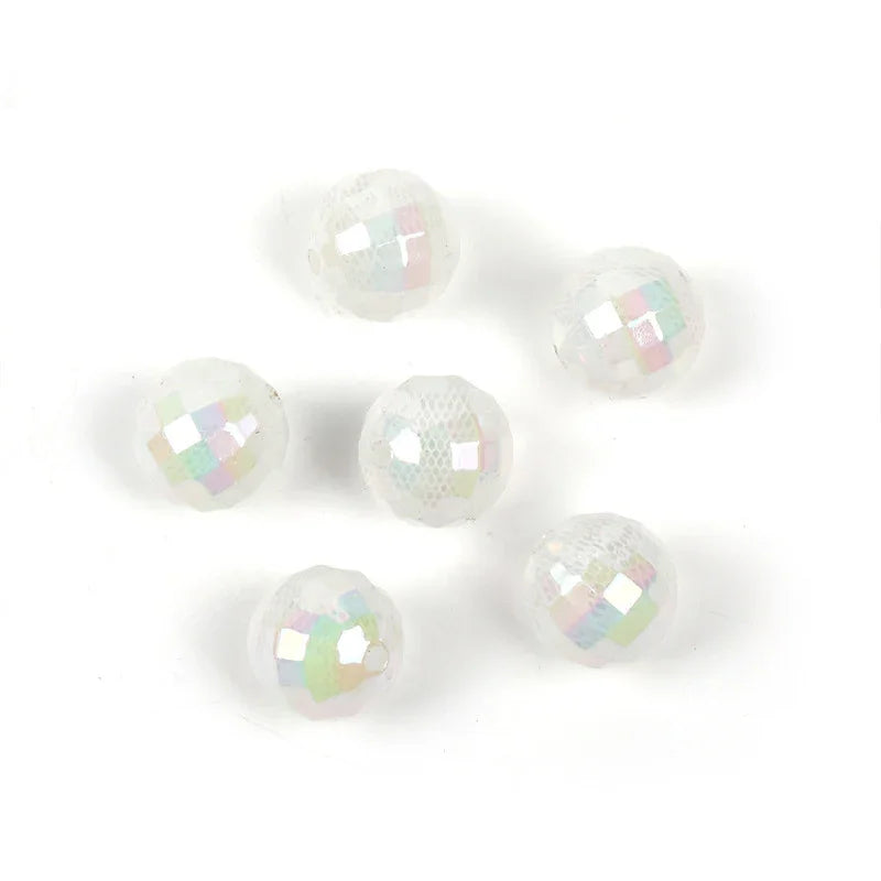 16mm lace cut-off acrylic printed round beads