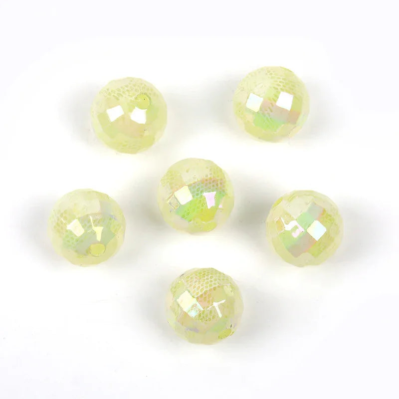 16mm lace cut-off acrylic printed round beads