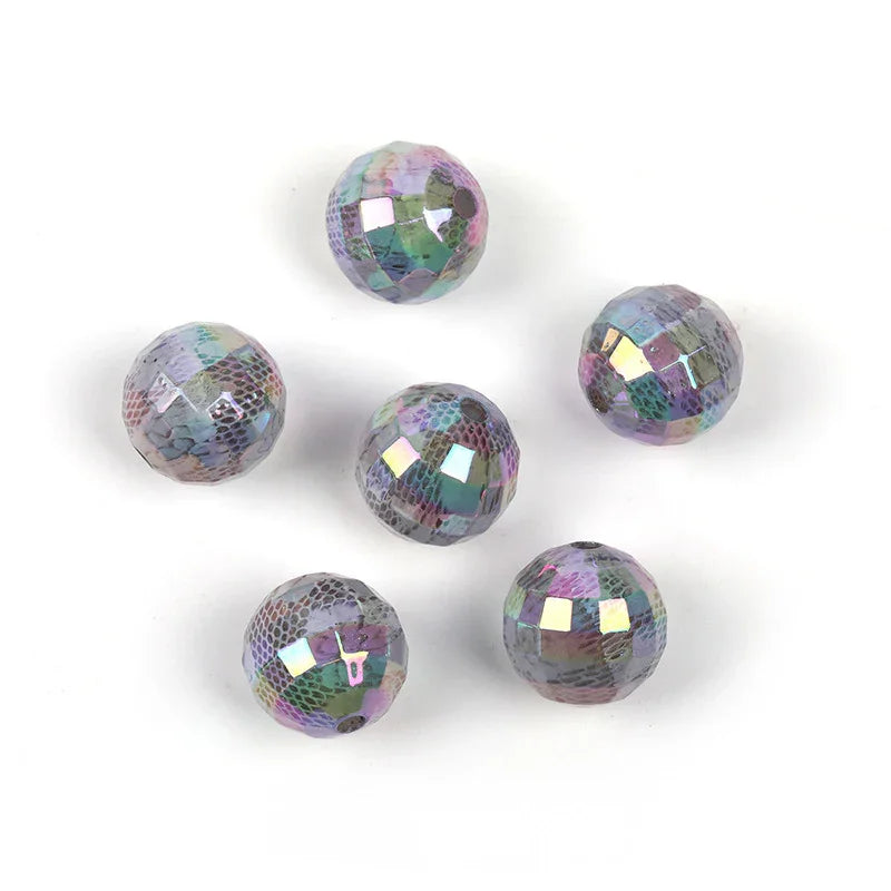 16mm lace cut-off acrylic printed round beads
