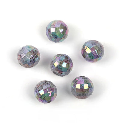16mm lace cut-off acrylic printed round beads