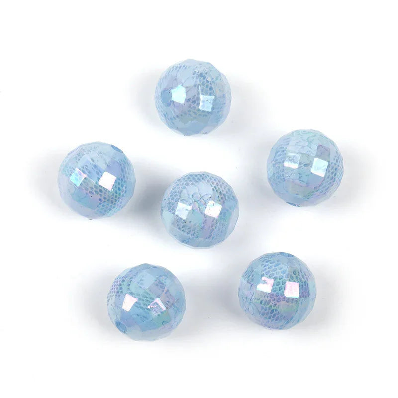 16mm lace cut-off acrylic printed round beads